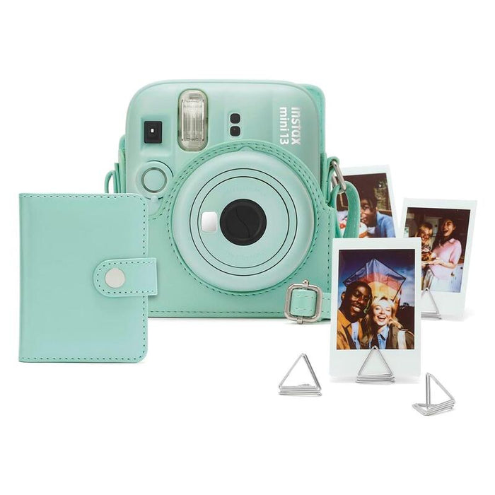 Fujifilm Instax Mini 13 Accesorios Kit Lagoon Green Funda Original + Mini Álbum + Clips Para Sujetar Fotos