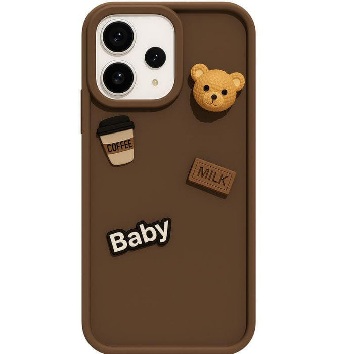 Funda De Silicona Coffee Bear Xiaomi Redmi Note 14 5g Marrón