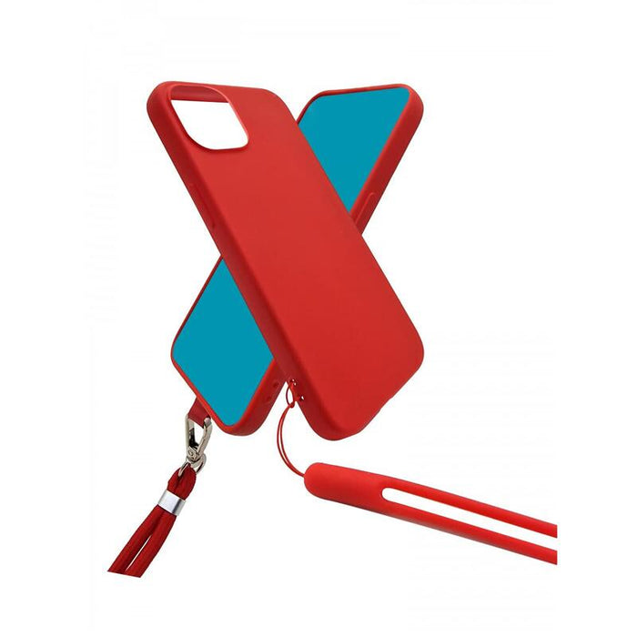 Funda De Silicona Con Cordón Para Cuello Y Muñeca Incluido Para Samsung Galaxy A34 5g Rojo - Jaym® Pop**