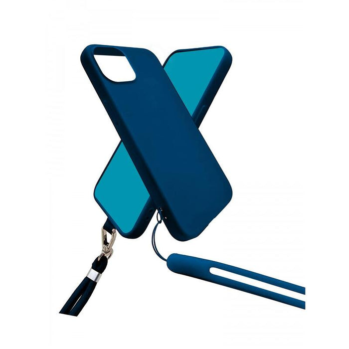 Funda De Silicona Con Cordón Para Cuello Y Muñeca Incluido Para Samsung Galaxy A54 5g Azul - Jaym® Pop**