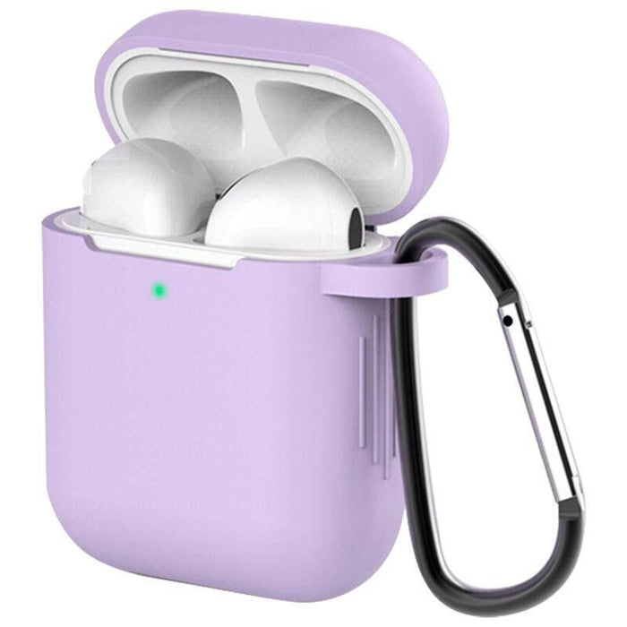Funda De Silicona Con Mosquetón Para Apple Airpods V2 Lila