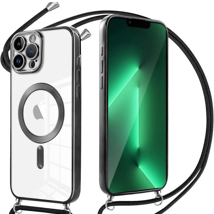 Funda Magnética Con Colgante Para Iphone 13 Negro