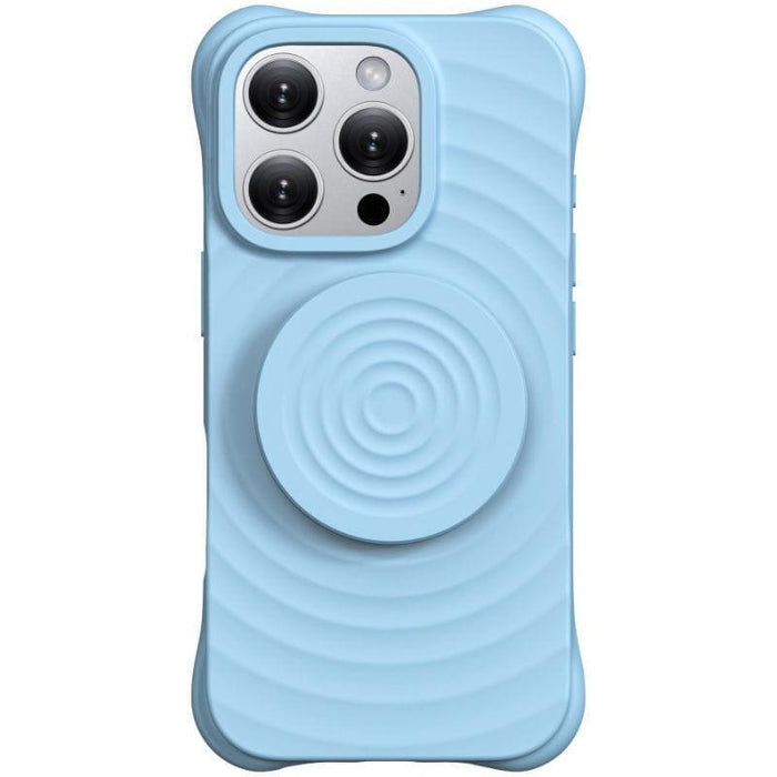 Funda  Magnética De Silicona Ondulada Con Soporte Magsafe Iphone 16 Pro Max Azul