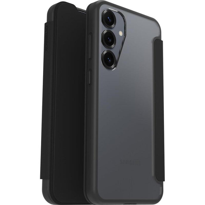 Funda Otterbox React Series  Folio Para Samsung Galaxy S25+, Resistente A Golpes Y Caídas, Soporte Para Tarjetas,Testada Según Los Estándares Militares, Transparente/Negro, Sin Caja Retail