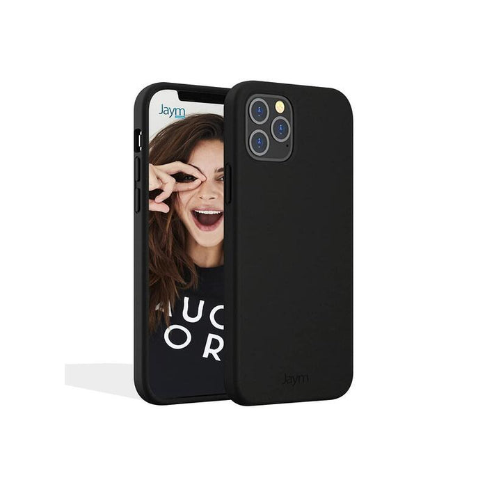 Funda Premium De Silicona Y Microfibra Para Apple Iphone 12 Pro Max (6.7) Negra - Jaym® Classic®**