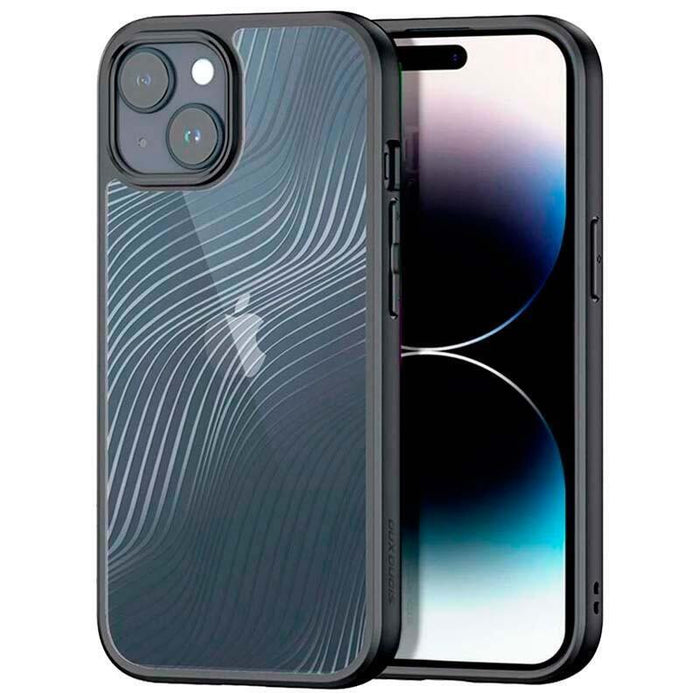 Funda Rígida Anti-Scratch Shell Iphone 15 Plus Negro+Transparente
