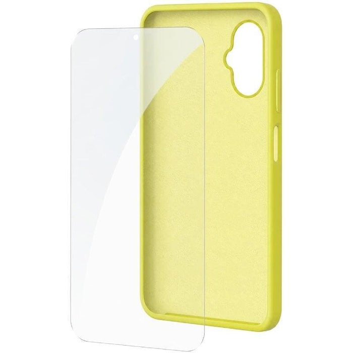 Funda Silicona + Protector De Pantalla De Cristal Templado Spc Wuum One Protection Pack 4354y Compatible Con Spc Wuum One Amarilla