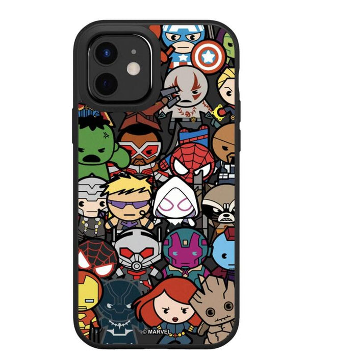 Funda Solidsuit Para Apple Iphone 13 - Negro - Marvel - Chibi Avengers - Rhinoshield(Tm) **