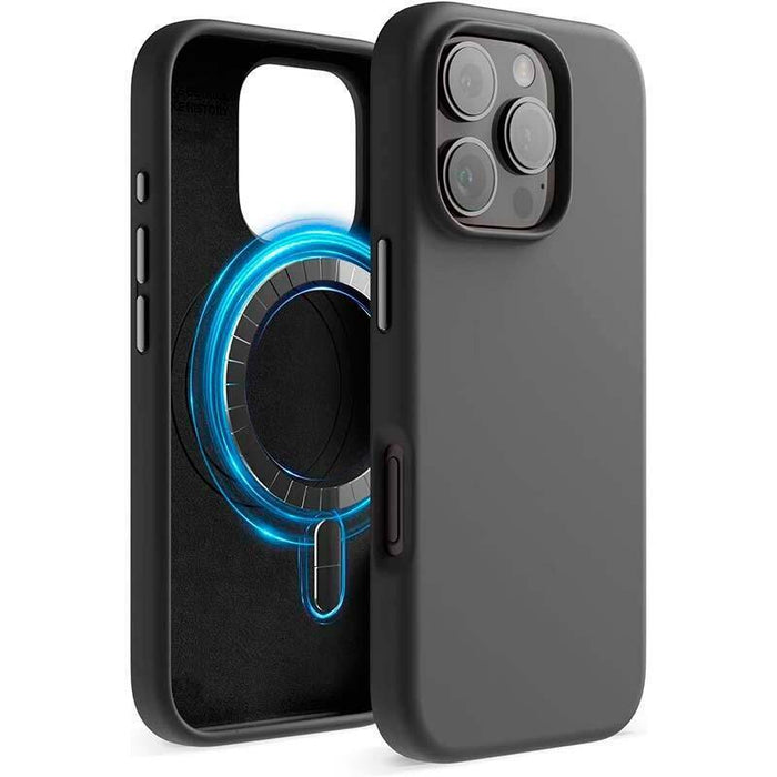 Funda Suave Compatible Con Magsafe Para Apple Iphone 16 Pro Negro