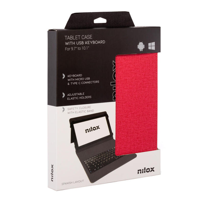 Funda Teclado Usb 10 1 Roja