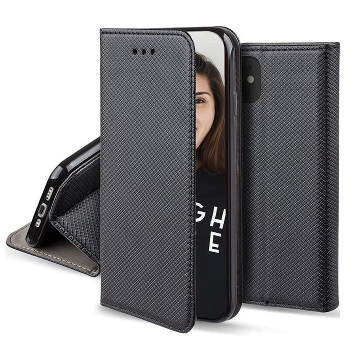 Funda Tipo Libro Con Soporte Magnética Negro Compatible Apple Iphone 12 / 12 Pro (6.1) - Jaym®
