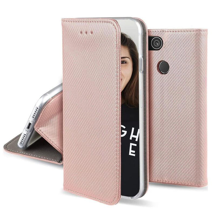 Funda Tipo Libro Con Soporte Magnética Or Rosa Compatible Apple Iphone 14 - Jaym® **