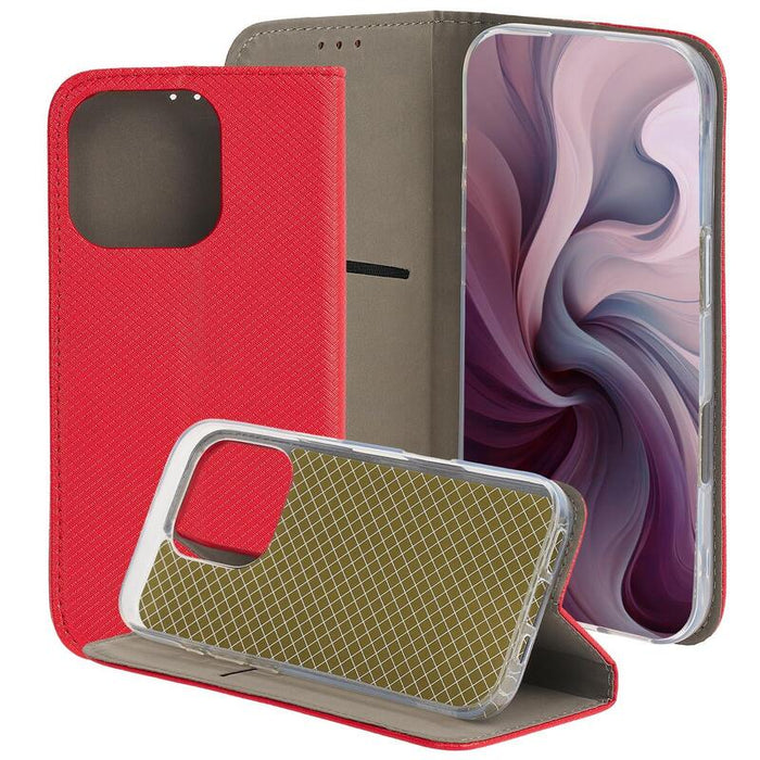 Funda Tipo Libro Con Soporte Magnética Rojo Compatible Apple Iphone 16 Pro Max - Jaym®