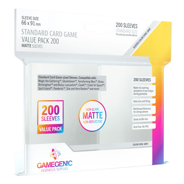 Fundas De Cartas Gamegenic Matte Standard Card Game Value Pack 200 Unidades