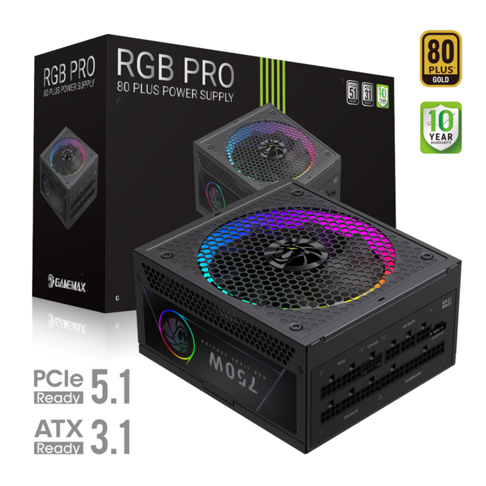 Gamemax  Psu  Rgb Pro 750g  750w  Gold  Full Modular