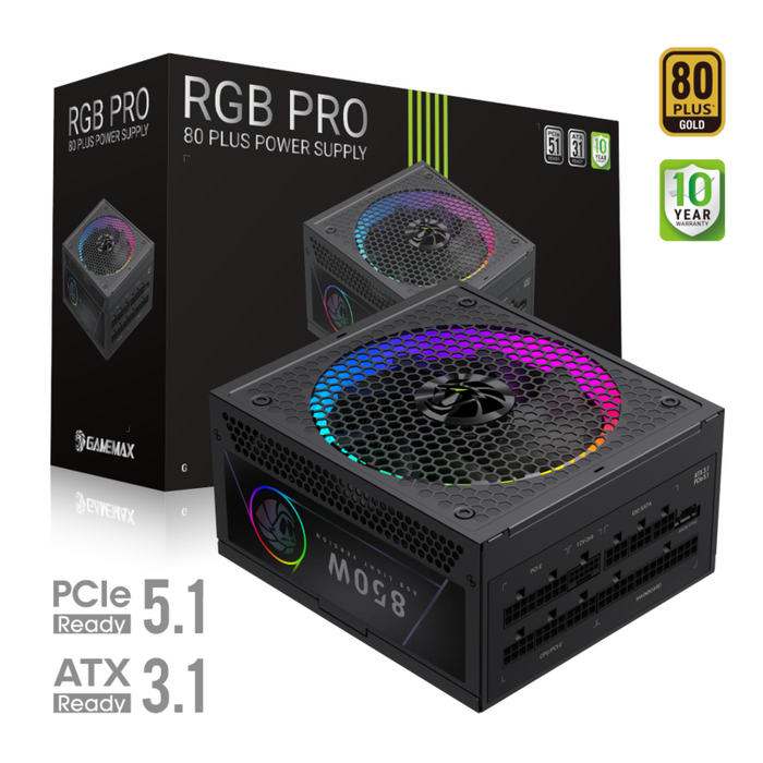 Gamemax  Psu  Rgb Pro 850g  850w  Gold  Full Modular