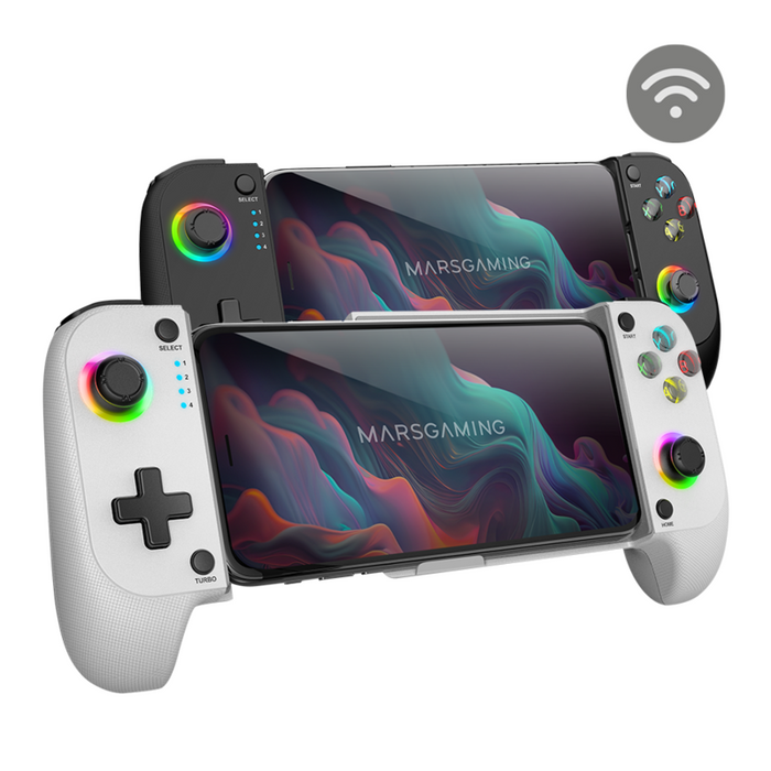 Gamepad Bluetooth Mars Gaming Mgpxpro Bt+Usb Multiplataforma Hall Effect Blanco
