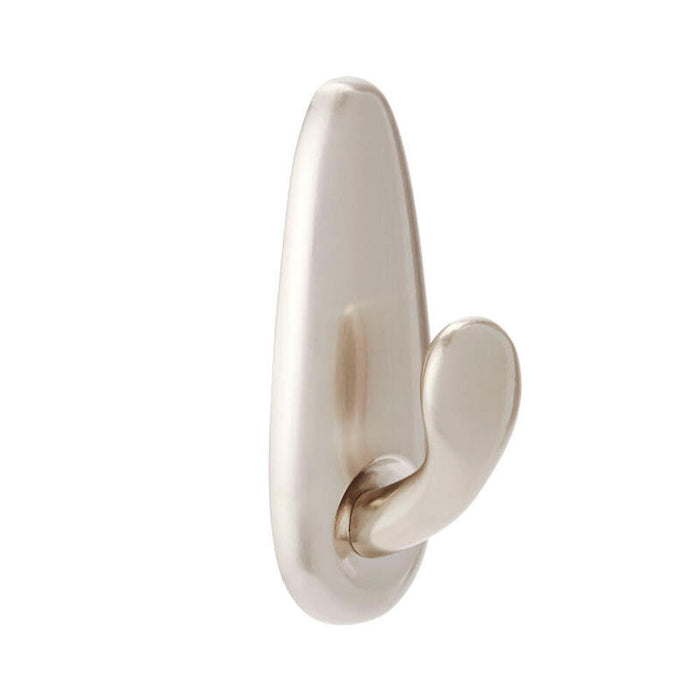 Gancho Metálico, Pequeño, Níquel Pulido, 1 Ud + 2 Tiras, Máx 450 Gr