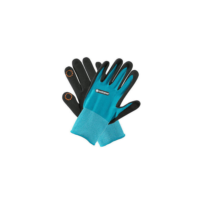 Gardena 11512-20, Guantes De Jardinero, Negro, Azul, L, Sml, Elastano, Nitrilo, Poliéster