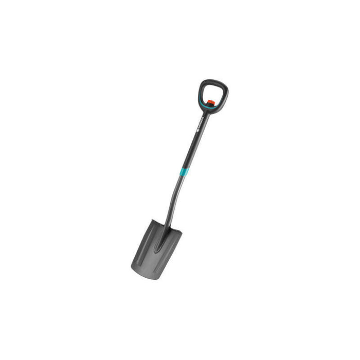Gardena 17020-20 Pala Y Paleta Pala De Metal Con Cabeza Puntiaguda Ergonómica Para Drenaje Acero Inoxidable Negro