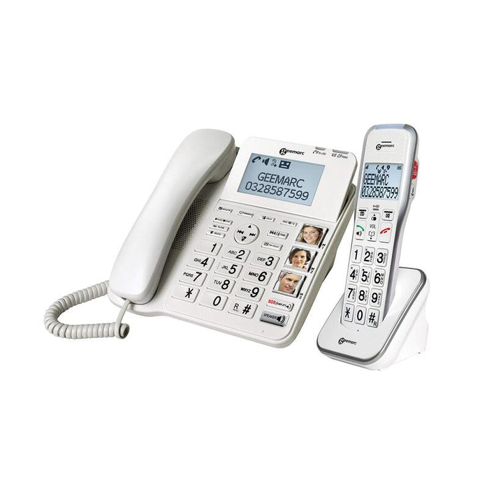 Geemarc Amplidect Combi 595 Schnurgehndenes Telefon +Amplidect 595 Ad Mobilteil