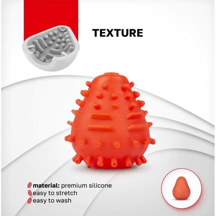 G-Vibe - Huevo Masturbador Texturado Reutilizable Rojo