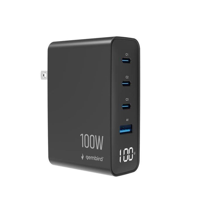 Gembird 4-Port 100 W Gan Usb Fast Charger Lcd Black