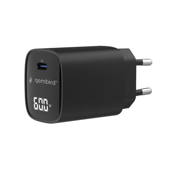 Gembird Ta-Uc-1c-Pd60lcd-01-Bk 60w Usb Tipo C Fast Charger, Lcd, Black