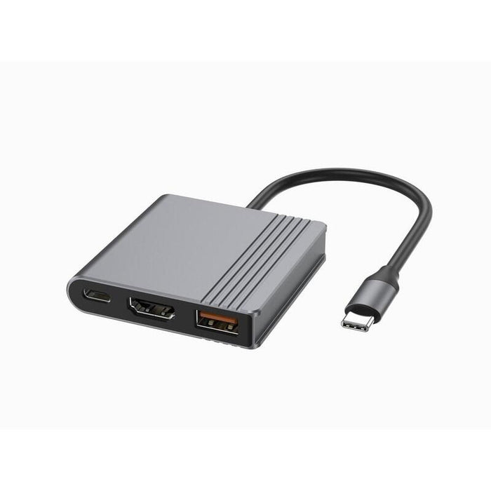 Gembird Usb Tipo C 3-In-1 Multi-Port Adapter Usb Port + Hdmi + Usb-C Video Space Grey