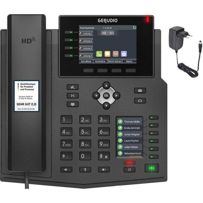 Gequdio Gx5+ Ip-Teléfono Set Con Fuente De Alimentación