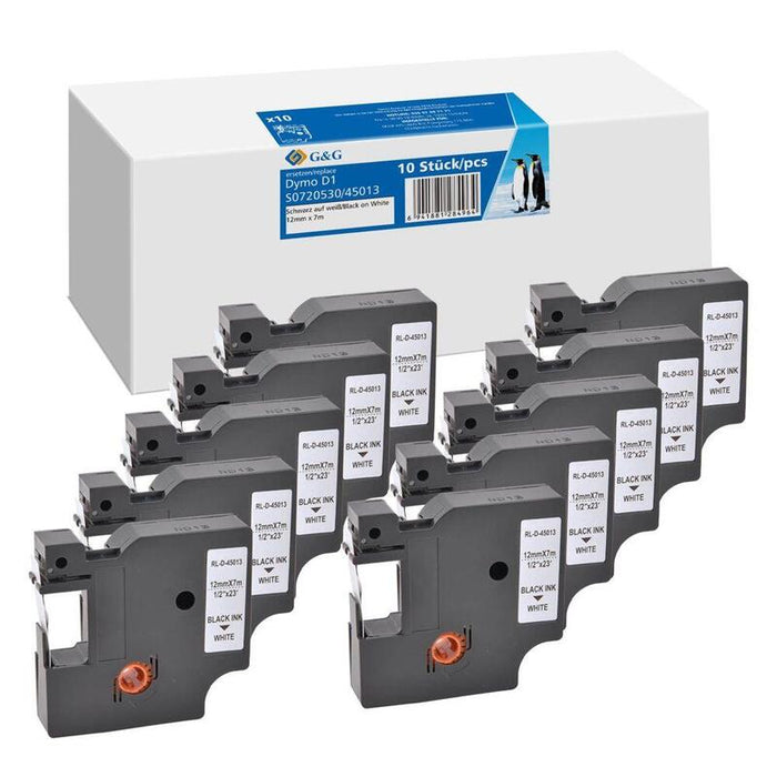 G&G Cinta Para Etiquetadora 10ner Set Para Dymo D1/ S0720530/ 45013ss