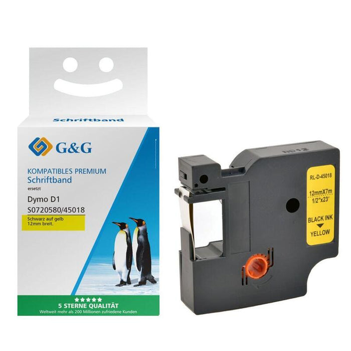 G&G Schriftband Compatible Con Dymo D1 S0720580 45018