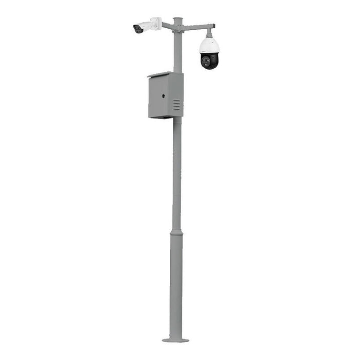 Global Kit-Baculo-45-Gris Báculo Desmontable De 4,5m De Altura En Acero Galvanizado De Color Gris Con Soporte Para Cámara Y Speed Dome