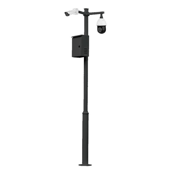 Global Kit-Baculo-45-Negro Báculo Desmontable De 4,5m De Altura En Acero Galvanizado De Color Negro Con Soporte Para Cámara Y Speed Dome
