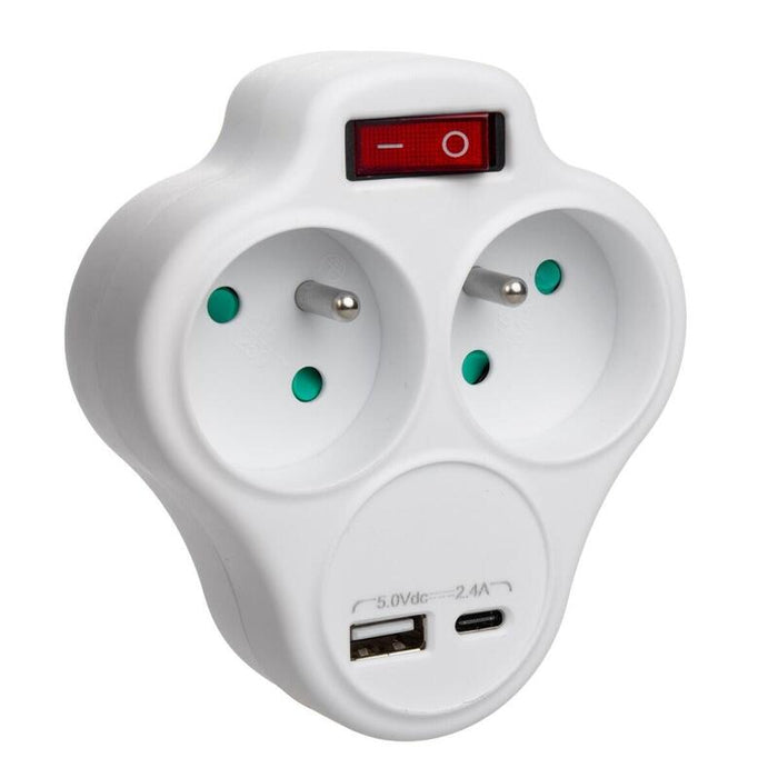Gniazdko Pradowe X2 Usb Mce336 Typ E