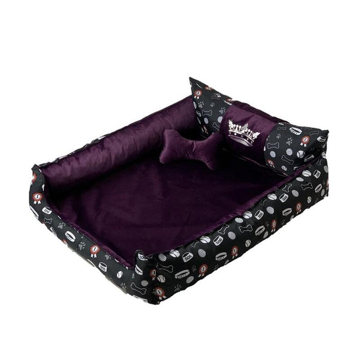 Go Gift Cama Para Perros Y Gatos Xl - Morada - 100x90x18 Cm