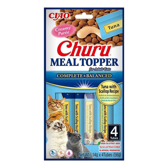 Goma Para Gatos Inaba Churu Meal Topper Tuna With Scallop  4 X 14g