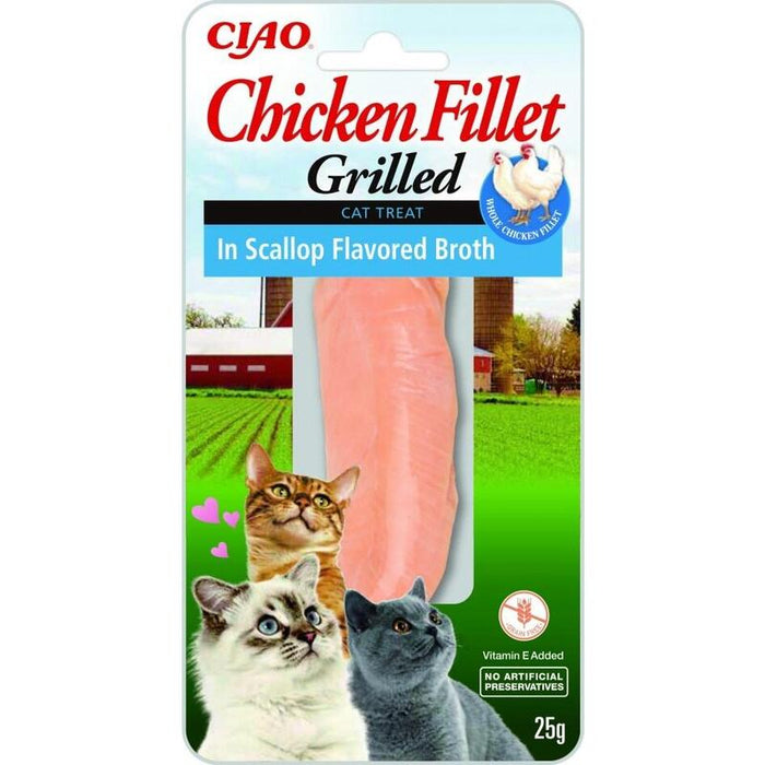 Goma Para Gatos Inaba Grilled Chicken Extra Tender Fillet In Scallop Flavored Broth   25 G