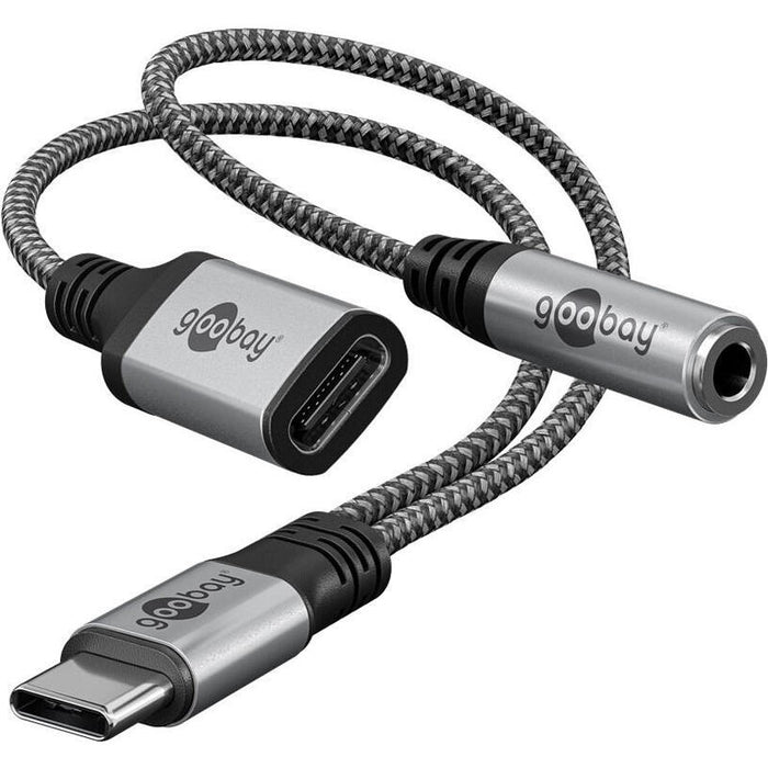Goobay 74524 Cable De Audio 0,15 M Usb Type-C + 3.5mm Negro, Gris