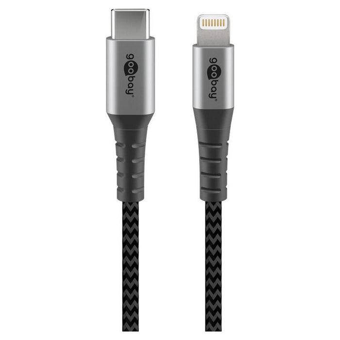 Goobay Lightning Usb-C Textile Cable With Metal Plugs, 1 M, Mfi-Certified