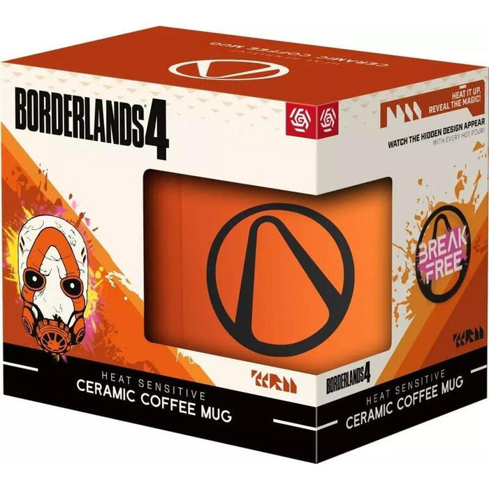 Taza Reveladora De Calor Good Loot Borderlands 4 - Hunters Icon 450 Ml Naranja, Gris