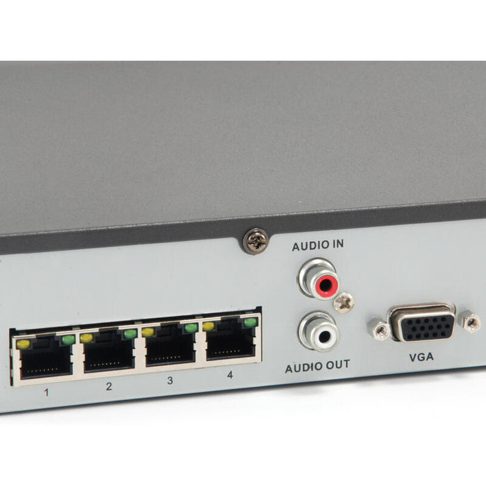 Grabador De Video Level One 4 Canales 4 Puertos Red Poe H.265 Negro Nvr-0504