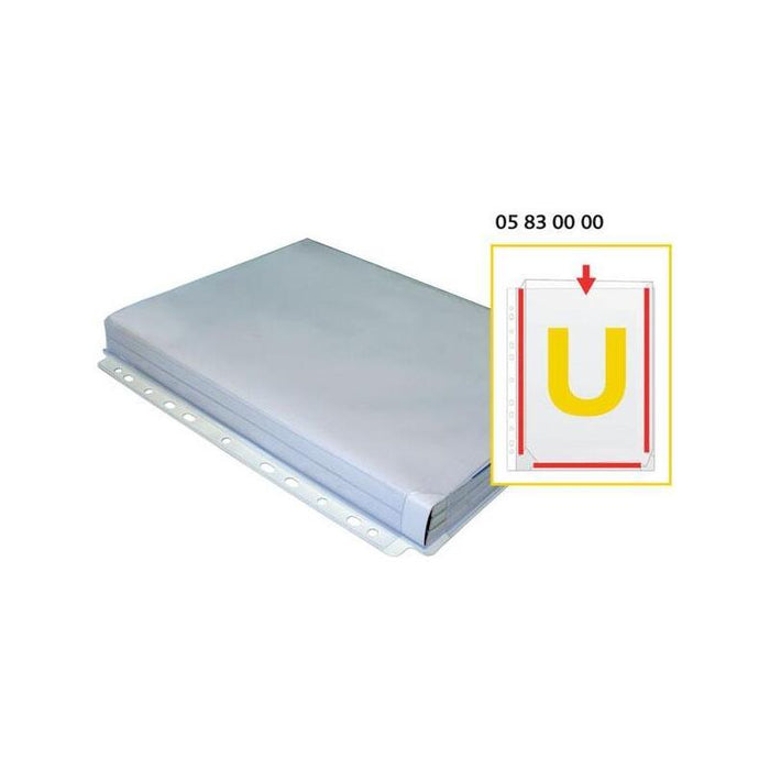 Grafoplás Bolsa 5 Fundas A4 Fuelle En U 11 Taladros Pvc Transparente