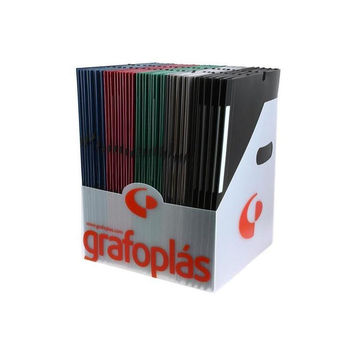 Grafoplás Carpeta Con Gomas Poligraf 3 Solapas Folio Pp Opaco C/Surtidos Expositor 50 Ud