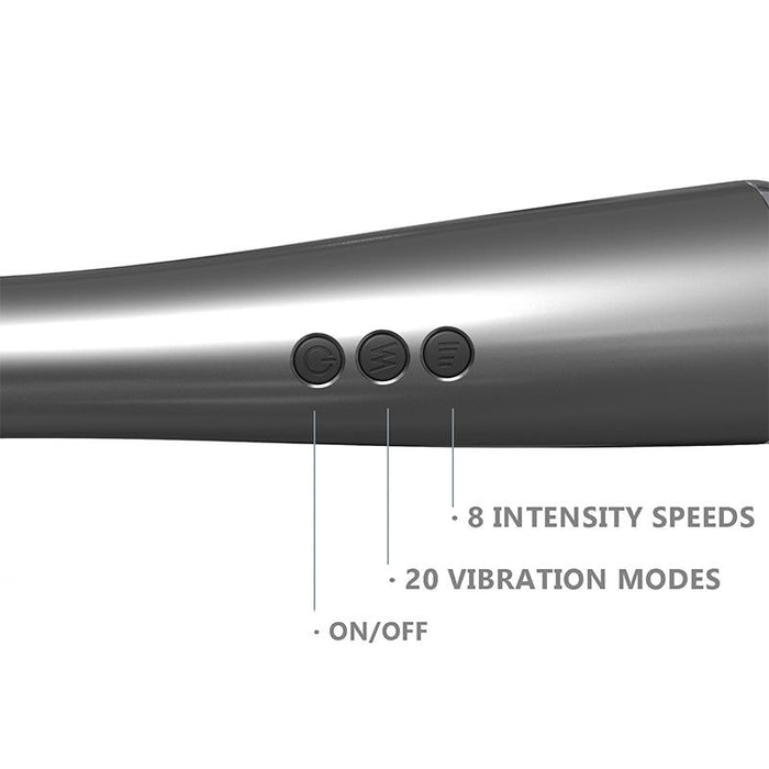 Graphity Wand Masajeador High-Tech Súper Potente Inalámbrico Usb Color Grafito Silicona