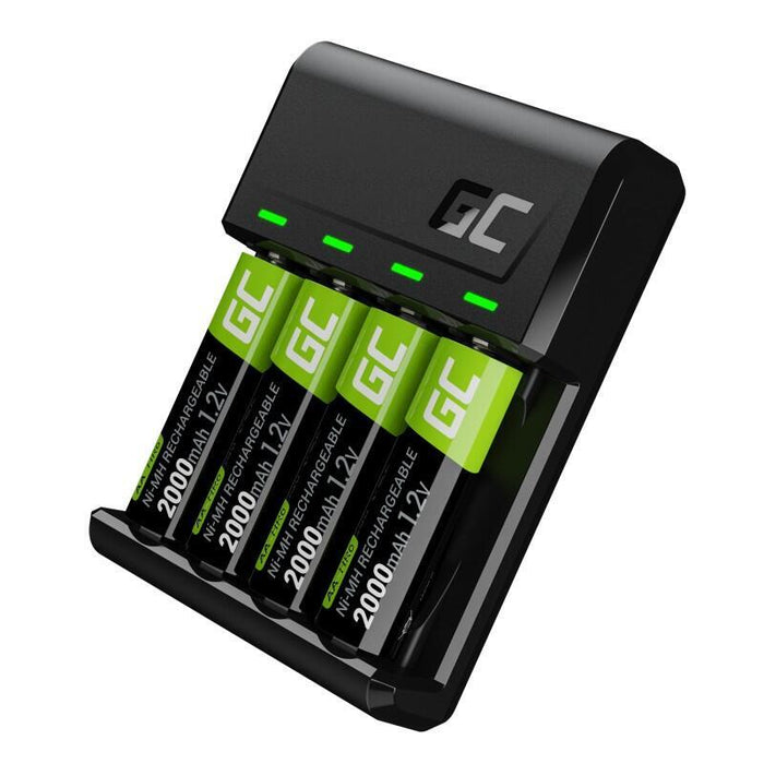 Green Cell Gc Vitalcharger Charger Set And 4x Aa 2000mah Ni-Mh Batteries