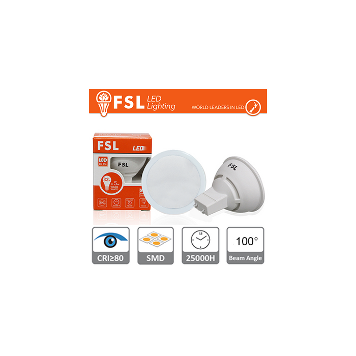 Gu10  Led - 6w 4000k 530lm 100° Cri>80 Antirreflejos
