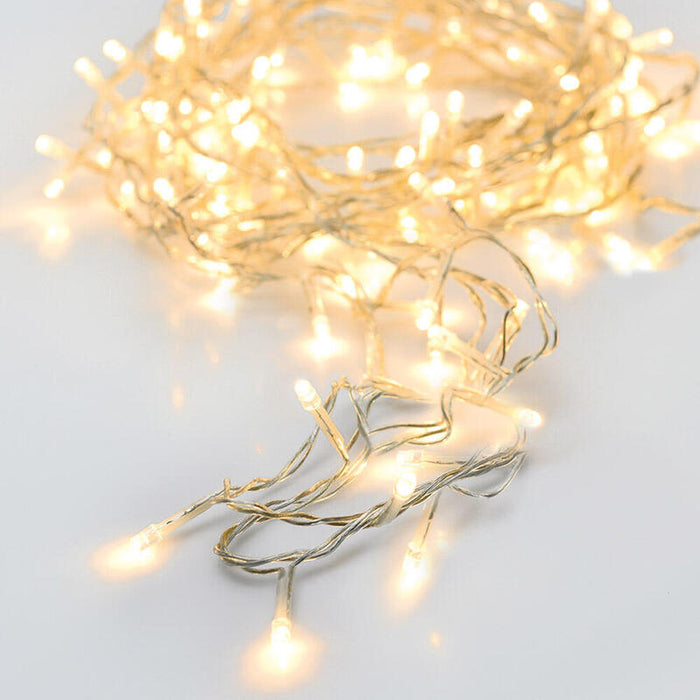 Guirnalda A Pilas Multifuncion 24 Leds Cable Transparente Luz Blanco Calido 2,30m