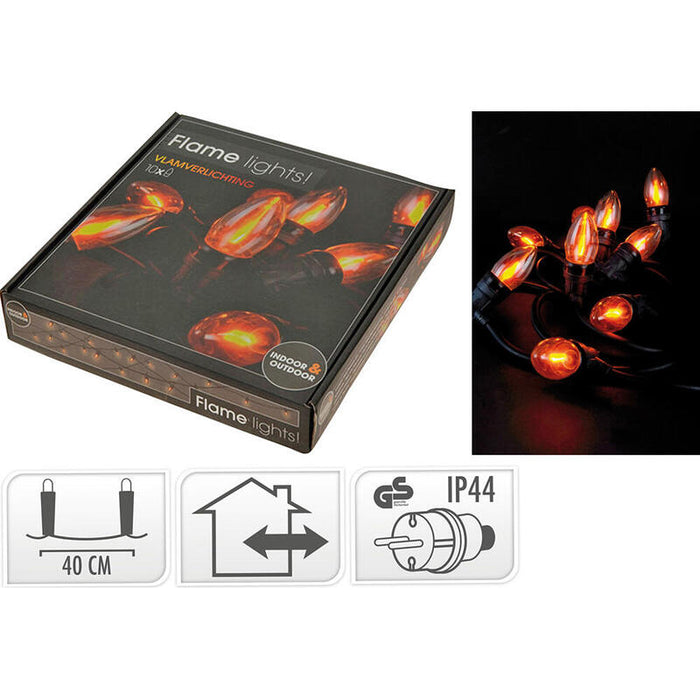 Guirnalda Efecto Llama, Ip44, 10 Led, 220v, Distancia Entre Leds 40cm. Basics