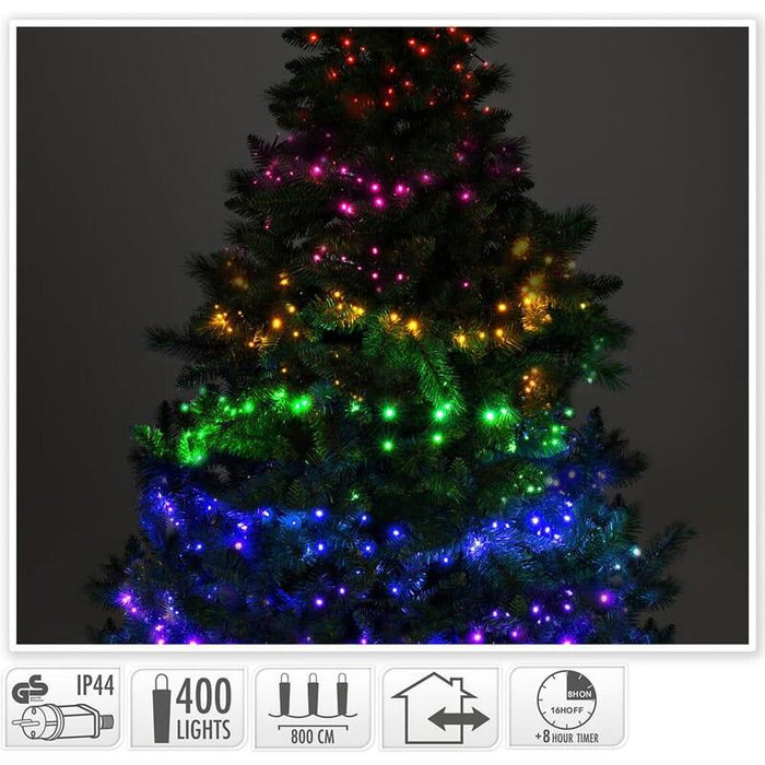 Guirnalda Led, 7 Secciones De Color,Ip44 , 400 Leds, 220v, 8m. Basics